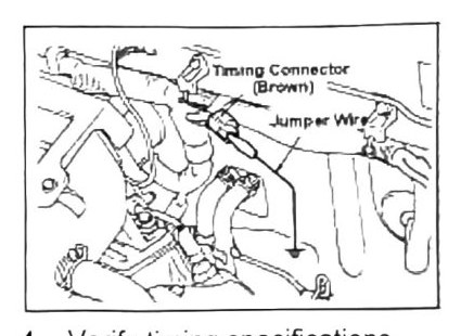 Figure: Timing connector (brown) and jumper wire