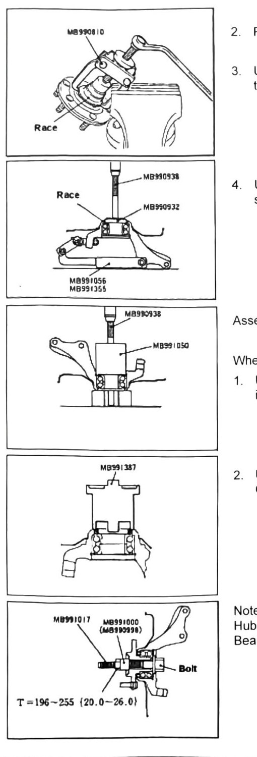 Figure: Wheel bearing race removal in vise