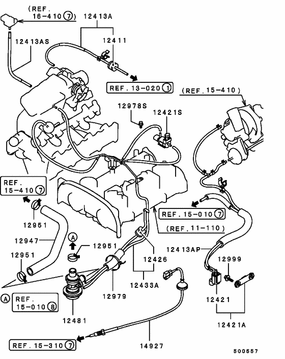Emission control parts diagram 7939082