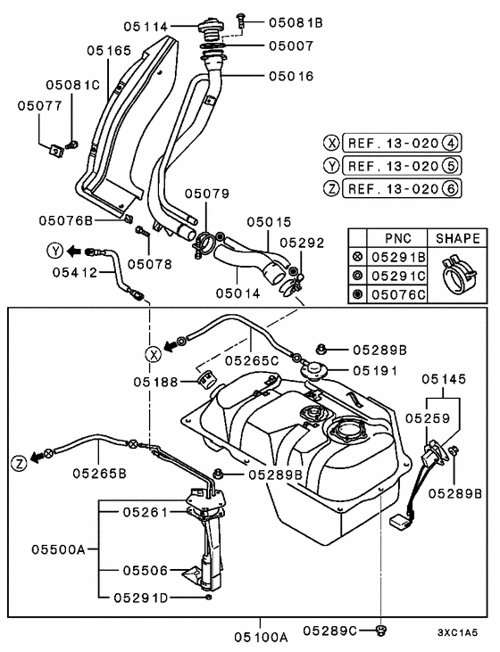 Fuel tank parts diagram 7939057