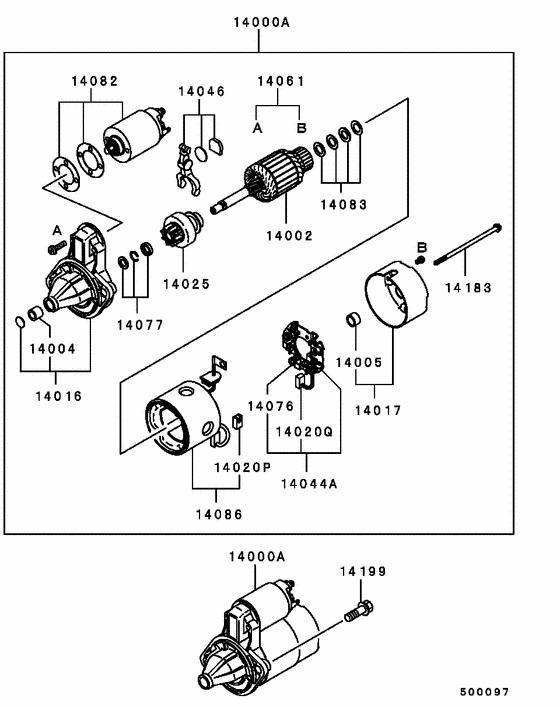 Starter parts diagram 7939085