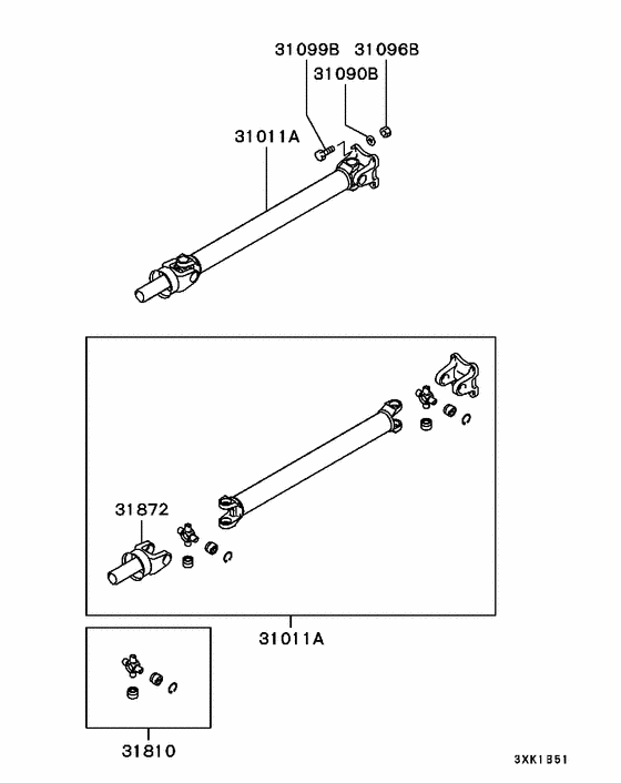 Propeller shaft parts diagram 7939126