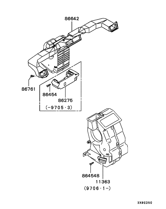 Ventilation & duct parts diagram 7939265