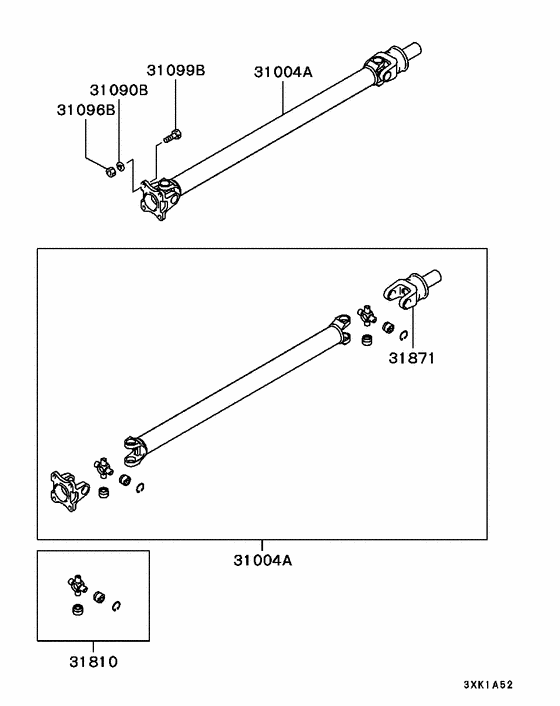 Propeller shaft parts diagram 7939128
