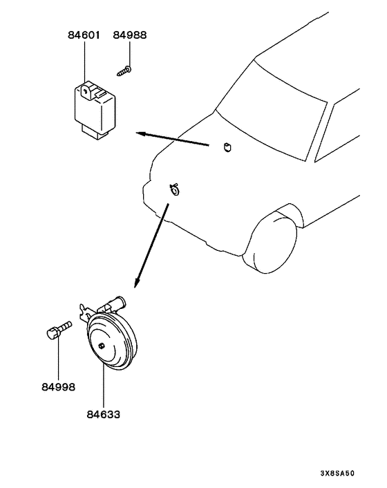 Horn & buzzer parts diagram 7939251