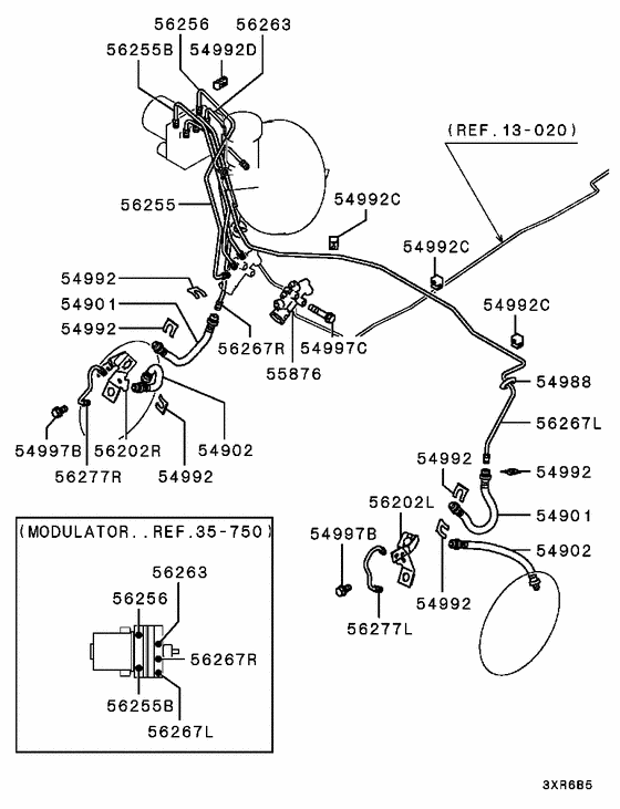 Brake line parts diagram 7939158