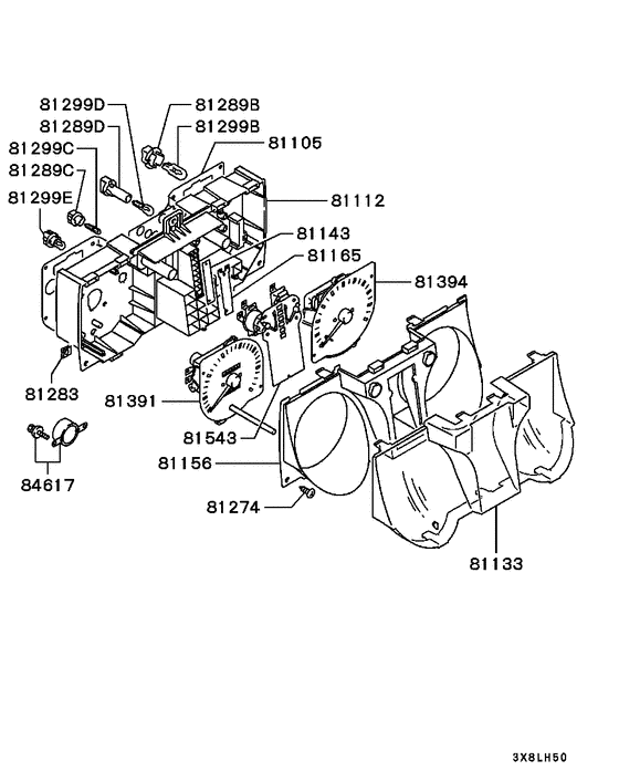 Meter,gauge & clock parts diagram 7939241