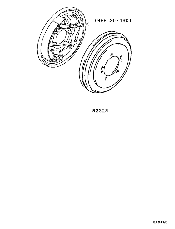 Rear axle hub & drum parts diagram 7939143