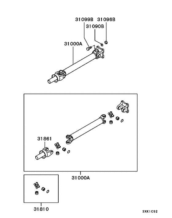 Propeller shaft parts diagram 7939129