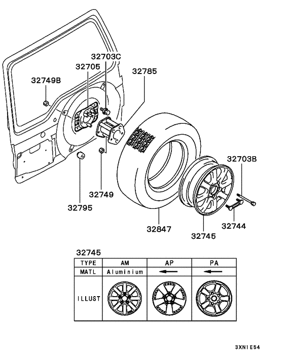 Wheel,tire & cover parts diagram 7939144