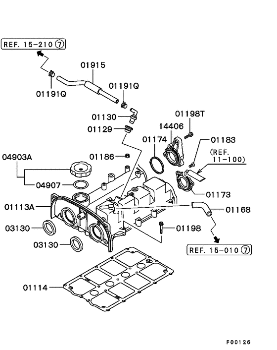 Rocker cover parts diagram 7939040