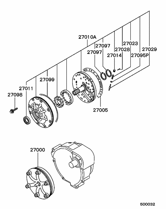 A/t tor-con & oil pump parts diagram 7939109