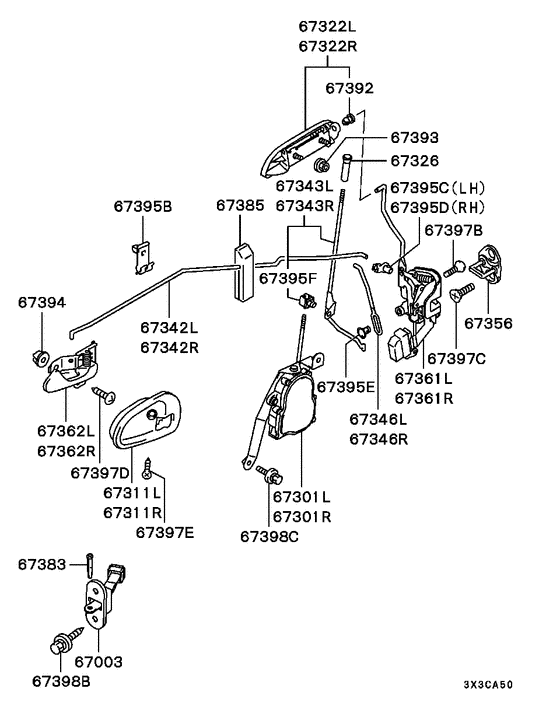 Front door locking parts diagram 7939204