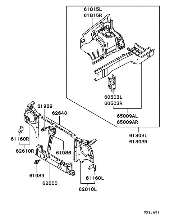 Front end panel parts diagram 7939189