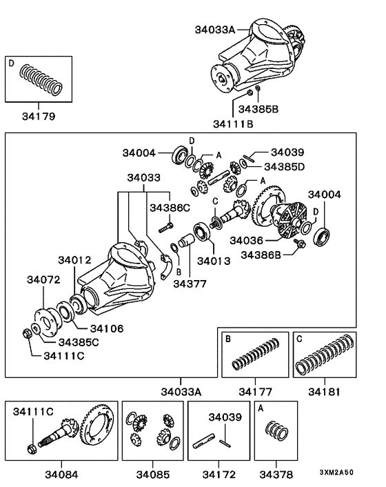 Rear axle differential parts diagram 7939142