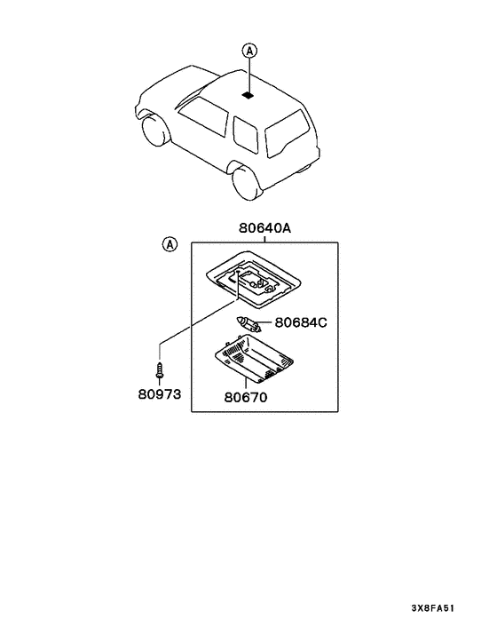 Room lamp parts diagram 7939236