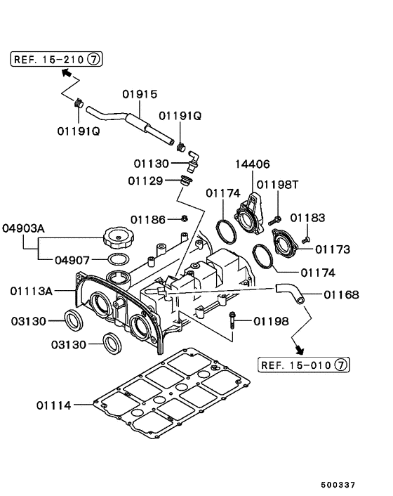 Rocker cover parts diagram 7939041