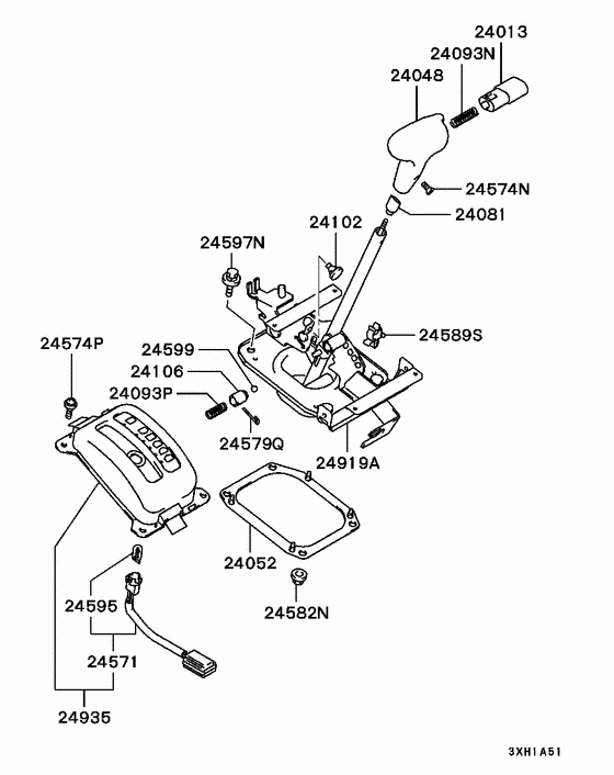 A/t floor shift linkage parts diagram 7939119