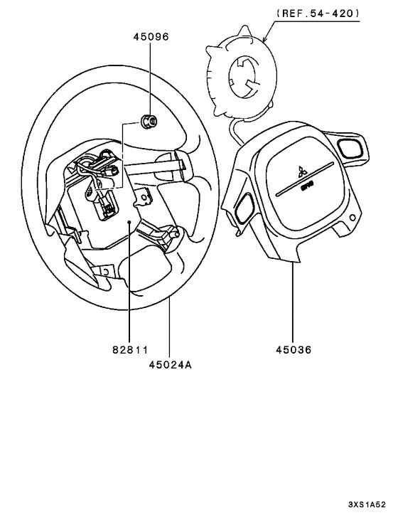 Steering wheel parts diagram 7939169
