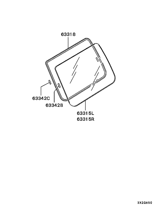 Qtr window glass & moulding parts diagram 7939195
