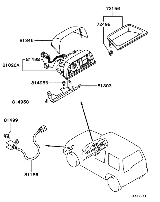 Meter,gauge & clock parts diagram 7939243
