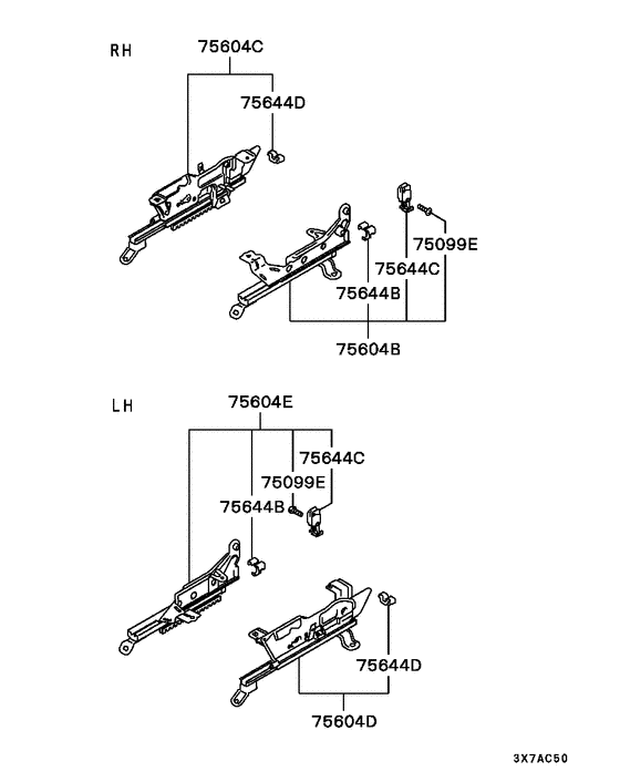 Front seat parts diagram 7939228