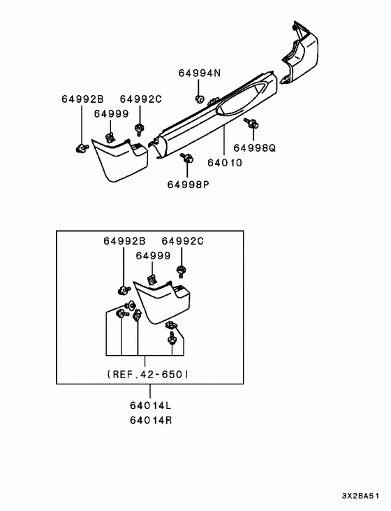 Rear bumper & support parts diagram 7939183