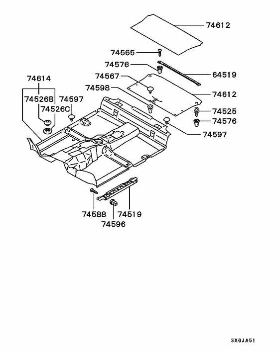Floor mat parts diagram 7939225
