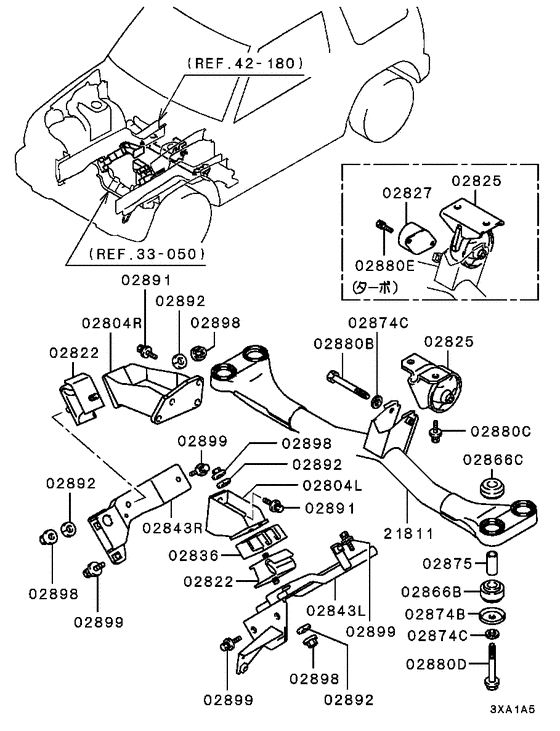 Engine mounting & support parts diagram 7939055