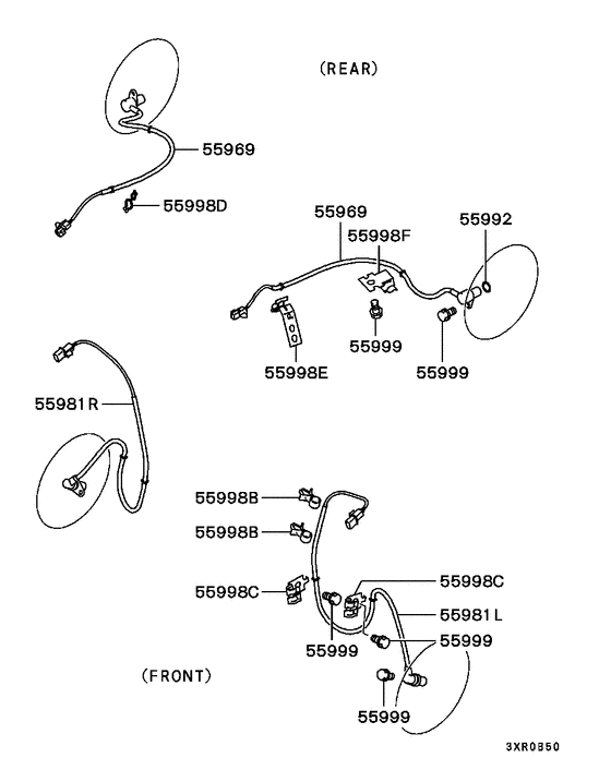 Anti-skid brake sensor parts diagram 7939167