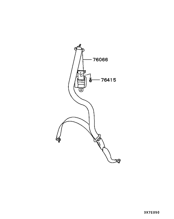 Seat belt parts diagram 7939232