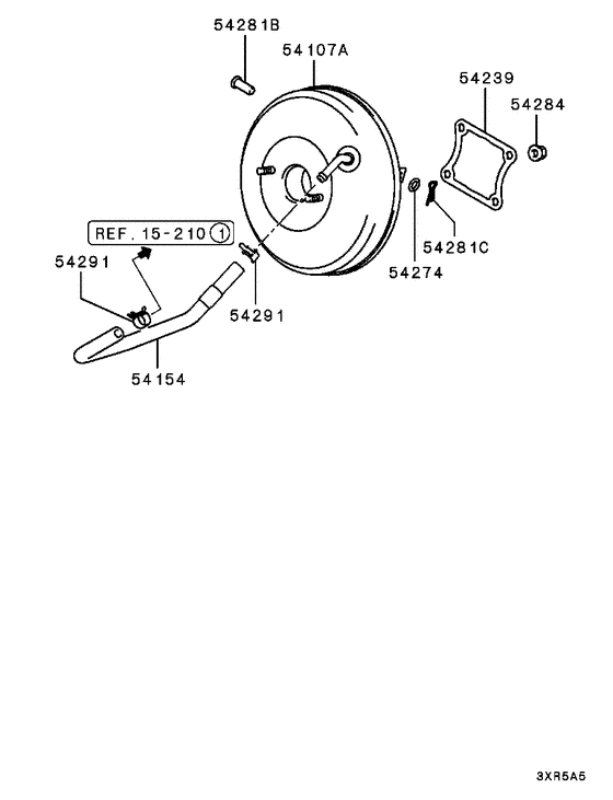 Power brake booster parts diagram 7939156