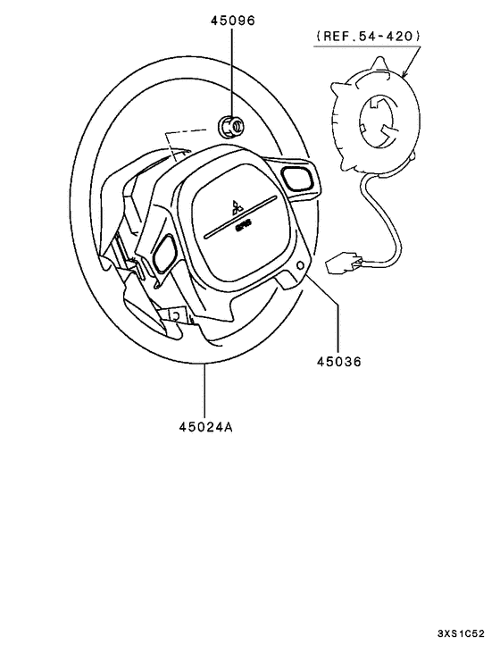 Steering wheel parts diagram 7939170