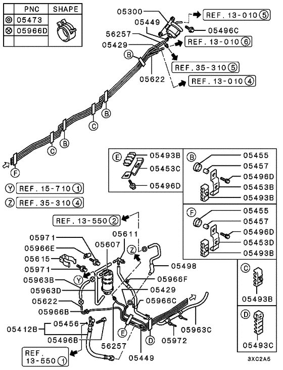 Fuel line & vapor gas control parts diagram 7939059