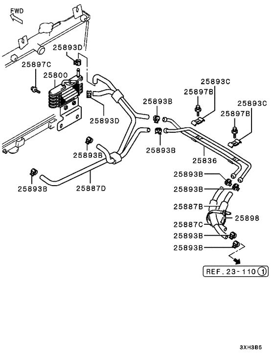 A/t oil cooler & tube parts diagram 7939121