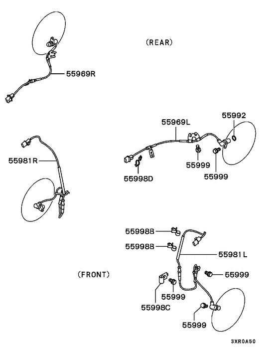 Anti-skid brake sensor parts diagram 7939168