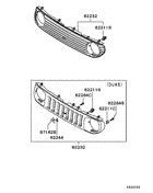 Radiator Grille,Headlamp Bezel parts diagram 7939184
