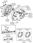 Rear Wheel Brake parts diagram 7939155