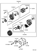 Alternator & Vacuum Pump parts diagram 7939086