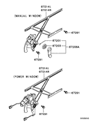Front Door Window Regulator parts diagram 7939203